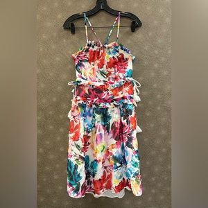 🔥🔥🔥NEW Chelsea and Walker Silk Multicolor Floral Blossom Mini Dress